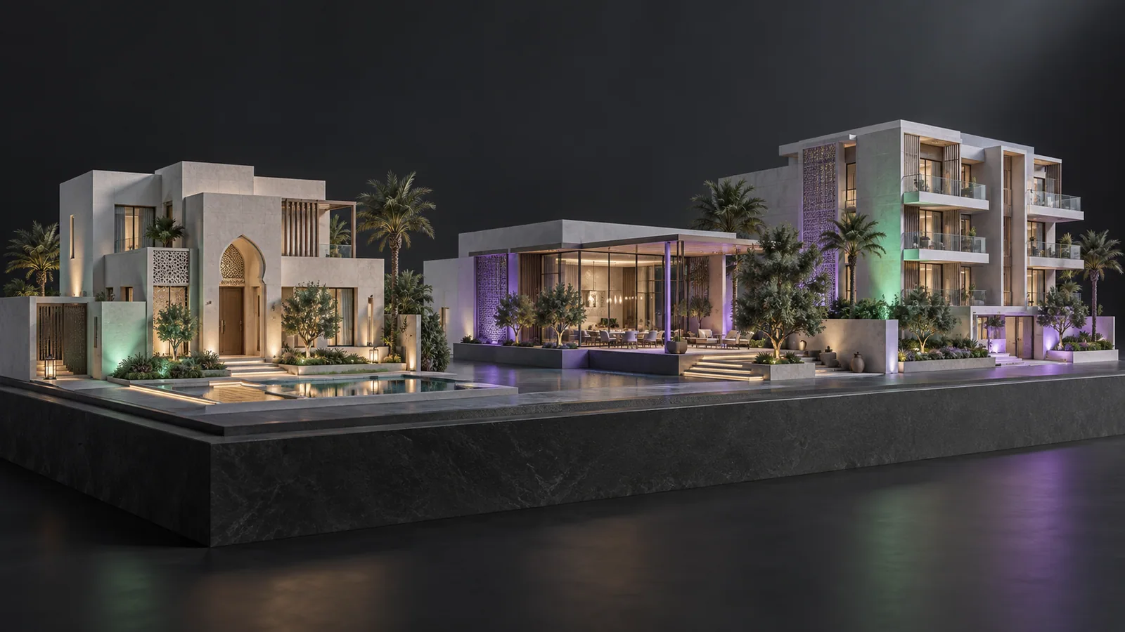 Architectural concept of villa, residential and hospitality applications